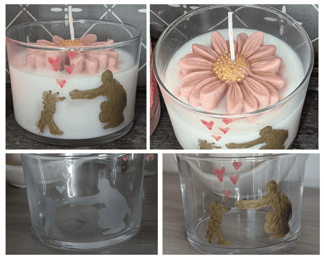 Bougie en verre Gravée pour la fête des parents