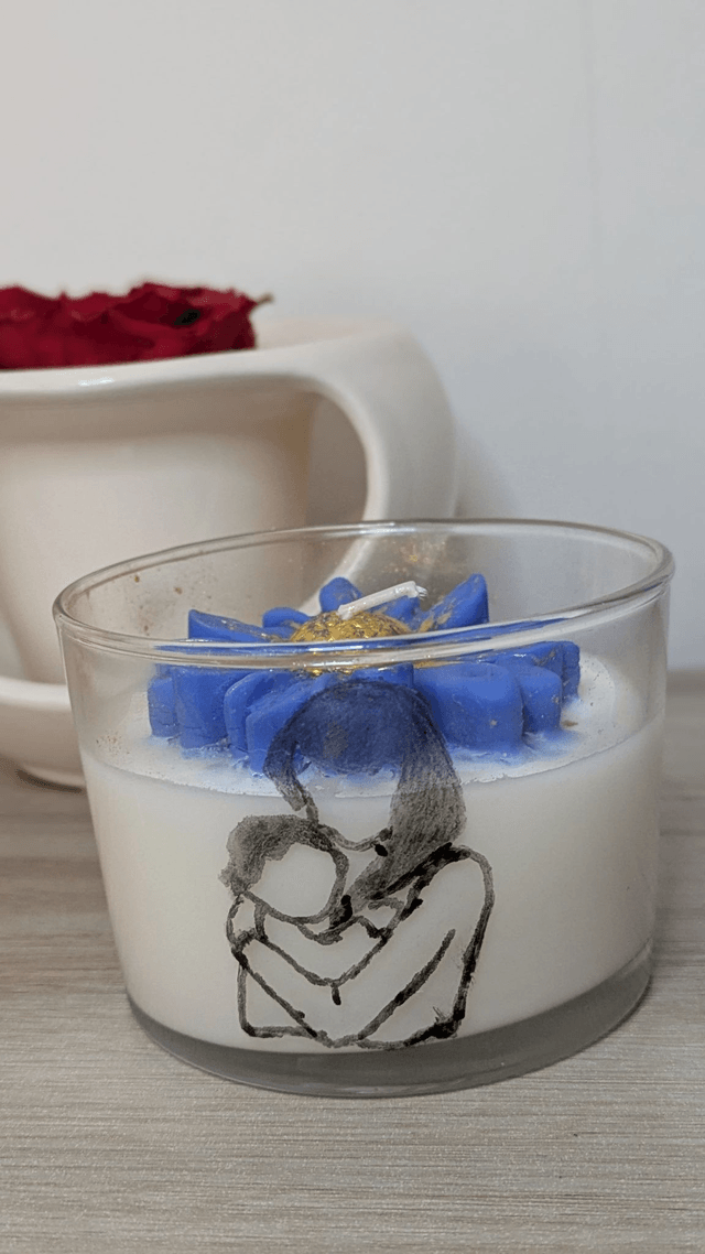 Bougie en verre Gravée pour la fête des parents
